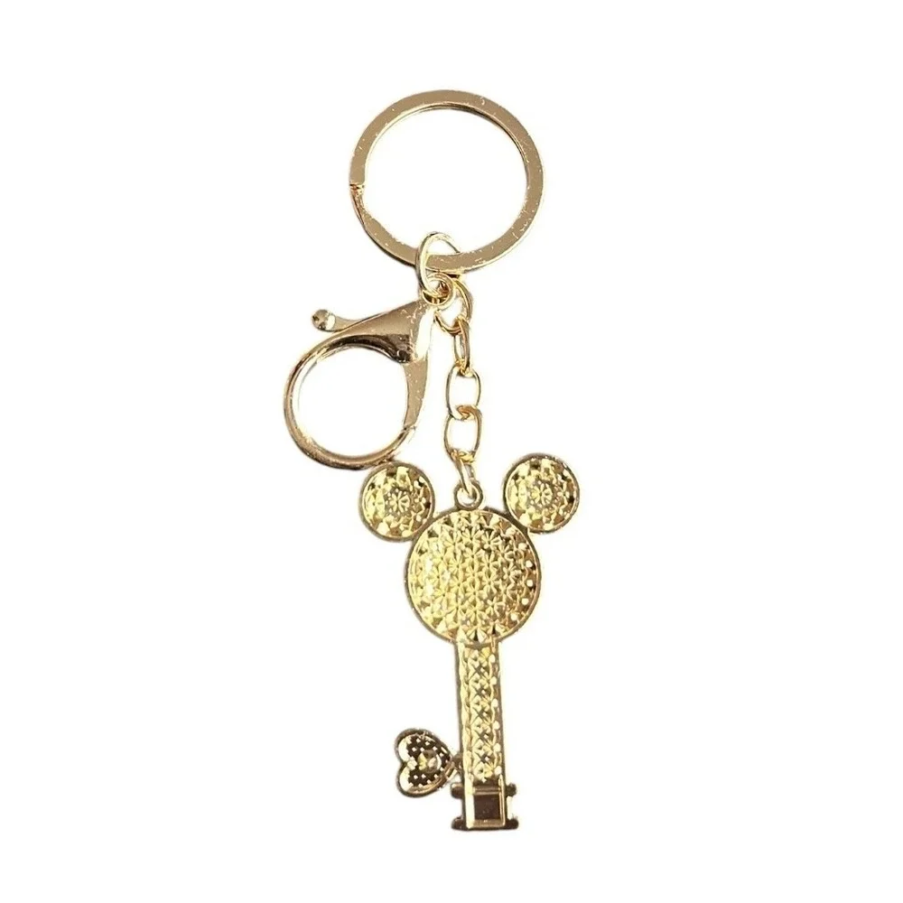 Women's Gold Pink Mickey Mouse Key Chain 4